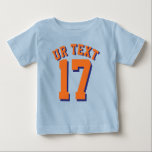 Royal Blue & Orange Baby | Sports Jersey Baby T-Shirt<br><div class="desc">Royal Blue & Orange Baby | Sports Jersey Design • Baby T-Shirt</div>