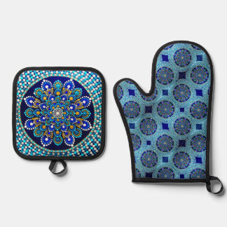 Royal Blue Oven Mitt & Pot Holder Set