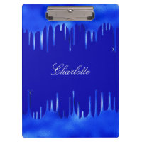 Royal blue paint dripping name script