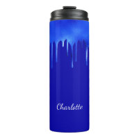 Royal blue paint dripping name script