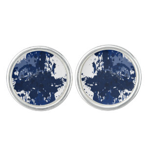 Royal Blue Paint Splatter Groomsman Gift Cufflinks