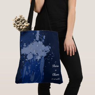 Royal Blue Paint Splatter Party Gift Tote Bag