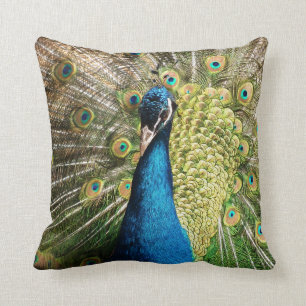 Royal Blue Peacock Cushion