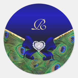 Royal Blue Peacock Wedding Gift Seal