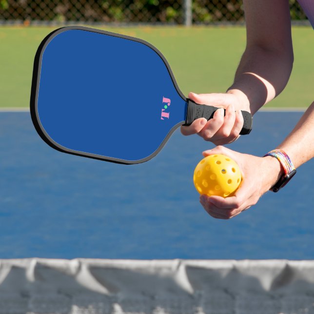 Royal Blue Personalised Monogrammed Pickleball Paddle (Insitu)