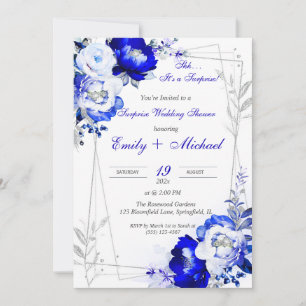 Royal Blue Personalised Surprise Wedding Shower Invitation