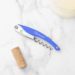 Royal Blue Personalised Wedding Bridesmaid Corkscrew