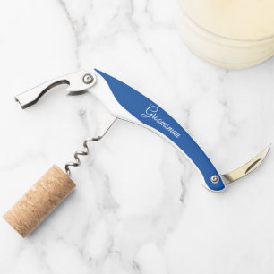 Royal Blue Personalised Wedding Groomsman Corkscrew