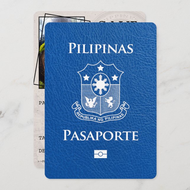 Royal Blue Philippines Passport Save The Date (Front/Back)