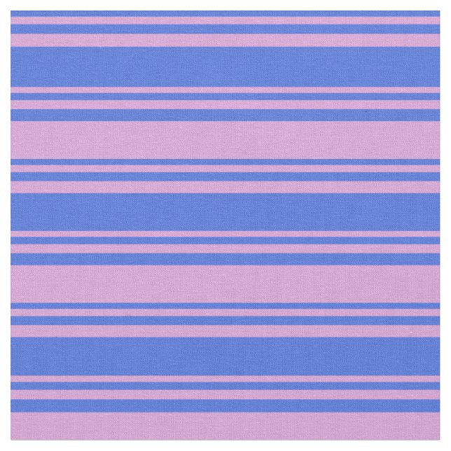 Royal Blue & Plum Coloured Pattern Fabric (Close Up)