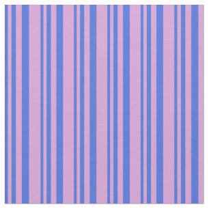 Royal Blue & Plum Pattern of Stripes Fabric