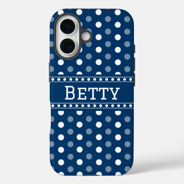 Royal Blue Polka Dot Case-Mate iPhone Case (Back)