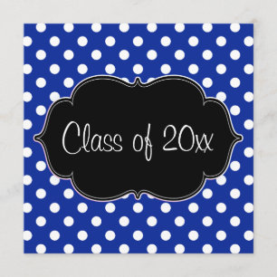Royal Blue Polka Dot Graduation Announcement