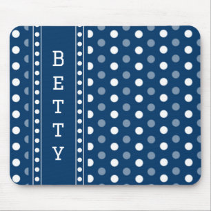 Royal Blue Polka Dot Mouse Pad