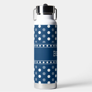Royal Blue Polka Dot Water Bottle