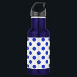 Royal blue polka dots 532 ml water bottle<br><div class="desc">Royal blue polka dots on white background</div>