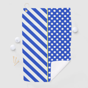 Royal Blue Polka Dots and Stripes by ShirleyTaylor Golf Towel