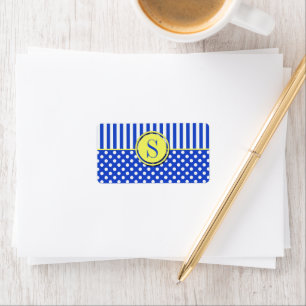 Royal Blue Polka Dots and Stripes-Monogram STaylor Label