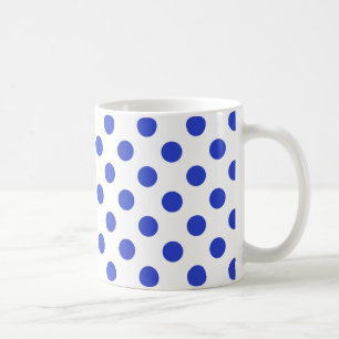 Royal blue polka dots coffee mug