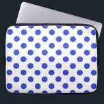 Royal blue polka dots laptop sleeve<br><div class="desc">Royal blue polka dots on white background</div>