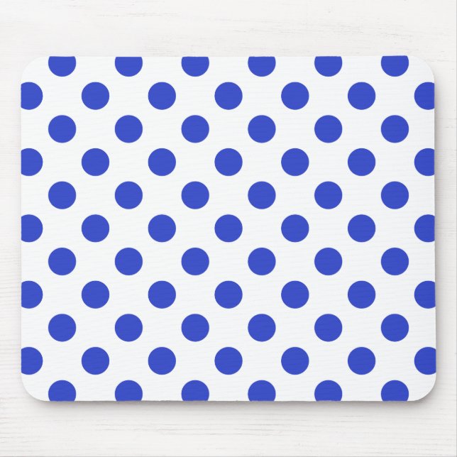 Royal blue polka dots mouse pad (Front)