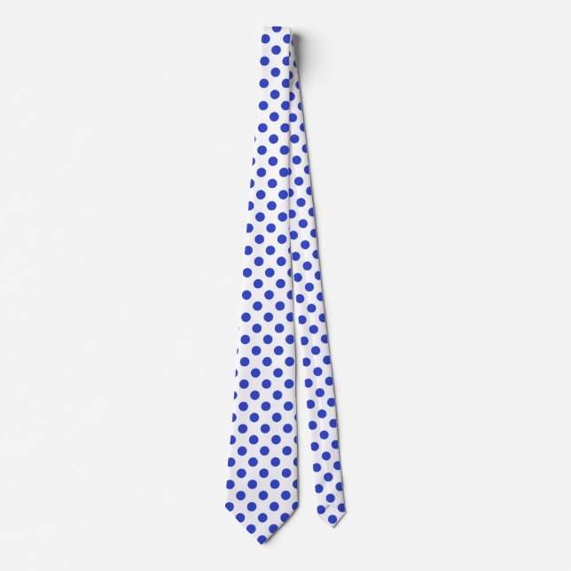 Royal blue polka dots tie (Front)