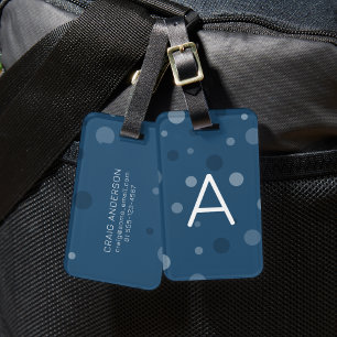 Royal Blue Pop Dots Luggage Tag