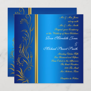 Royal Blue Popular Wedding Invitation