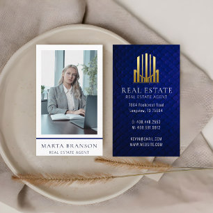 Royal Blue Professional Real Estate Business Card