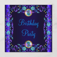 Royal Blue Purple Birthday Party