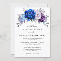 Royal Blue Purple Navy Lilac Blooms Wedding