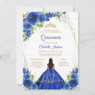 Royal Blue Quinceanera Invitation