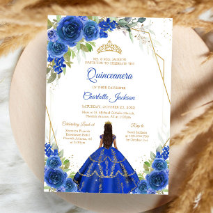 Royal Blue Quinceanera Invitation