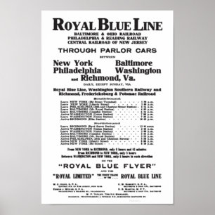 Royal Blue Railroad Line 1908 Poster