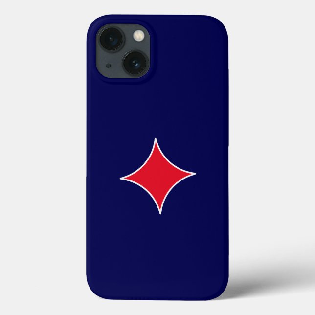 Royal Blue Red Starburst iPhone Case (Back)