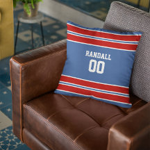 Royal Blue, Red & White Football Team Personalised