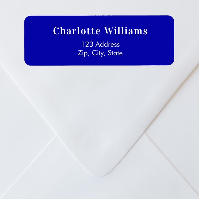 Royal blue return address return address label (Creator Uploaded)