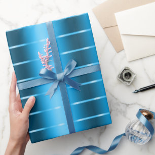Royal Blue Ribbon Bow Bridal Shower Wrapping Paper
