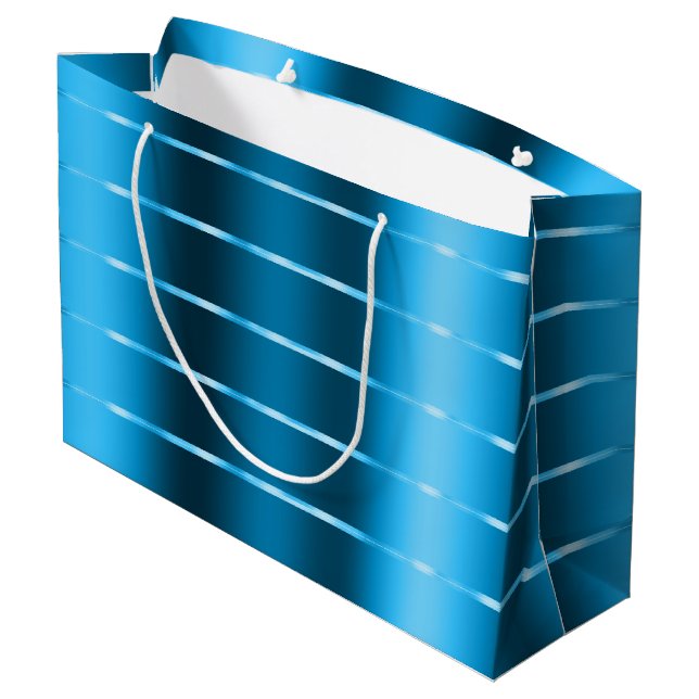 Royal Blue Ribbon Bridal Shower Large Gift Bag (Back Angled)