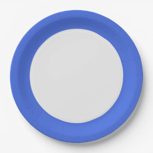 Royal Blue Rim Paper Plate – Customizable