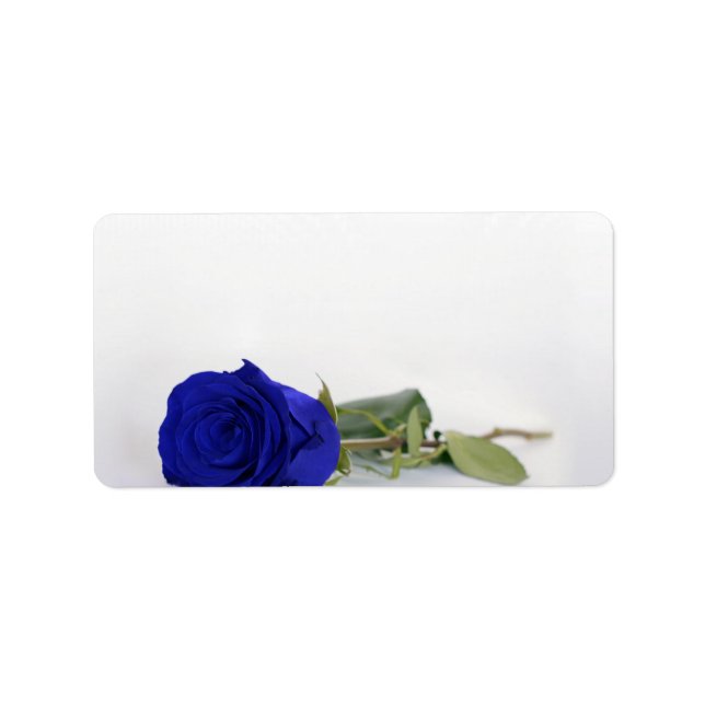 Royal Blue Rose Blank Wedding DIY Print Address Label (Front)