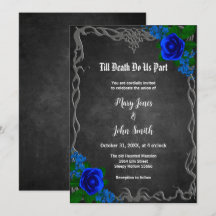 Royal Blue Rose Chalk Board Fall Wedding
