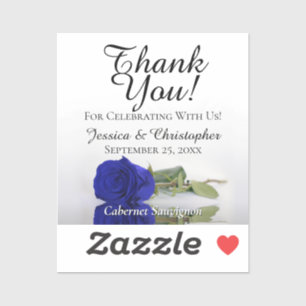 Royal Blue Rose Glam Wedding Mini Bottle Label