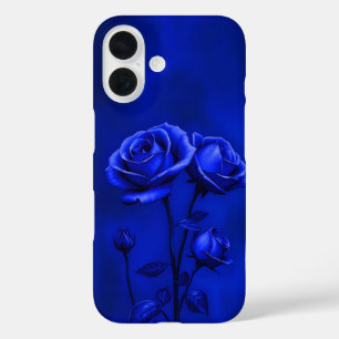 Royal Blue Roses Glow iPhone Case
