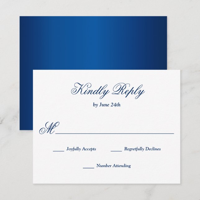 Royal Blue RSVP Card (Front/Back)