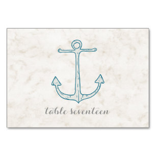 Royal Blue Rustic Anchor Wedding Table Table Number