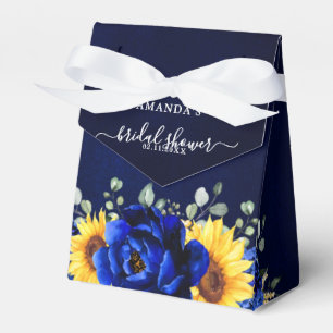 Royal Blue Rustic Sunflower Modern Bridal Shower F Favour Box