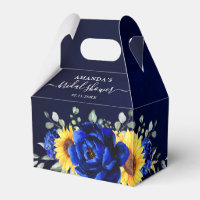 Royal Blue Rustic Sunflower Modern Bridal Shower F