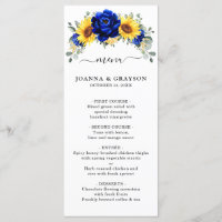 Royal Blue Rustic Sunflower Modern Floral Wedding