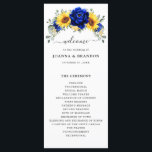 Royal Blue Rustic Sunflower Modern Floral Wedding  Program<br><div class="desc">Elegant and modern rustic country wedding program features bright yellow sunflower,  Royal blue peonies ,  baby’s breath,  gypsophila floral frame / wreath with eucalyptus leaves. Please find more matching designs and variations from my "blissweddingpaperie" store. And feel free to contact me for further customisation or matching items.</div>